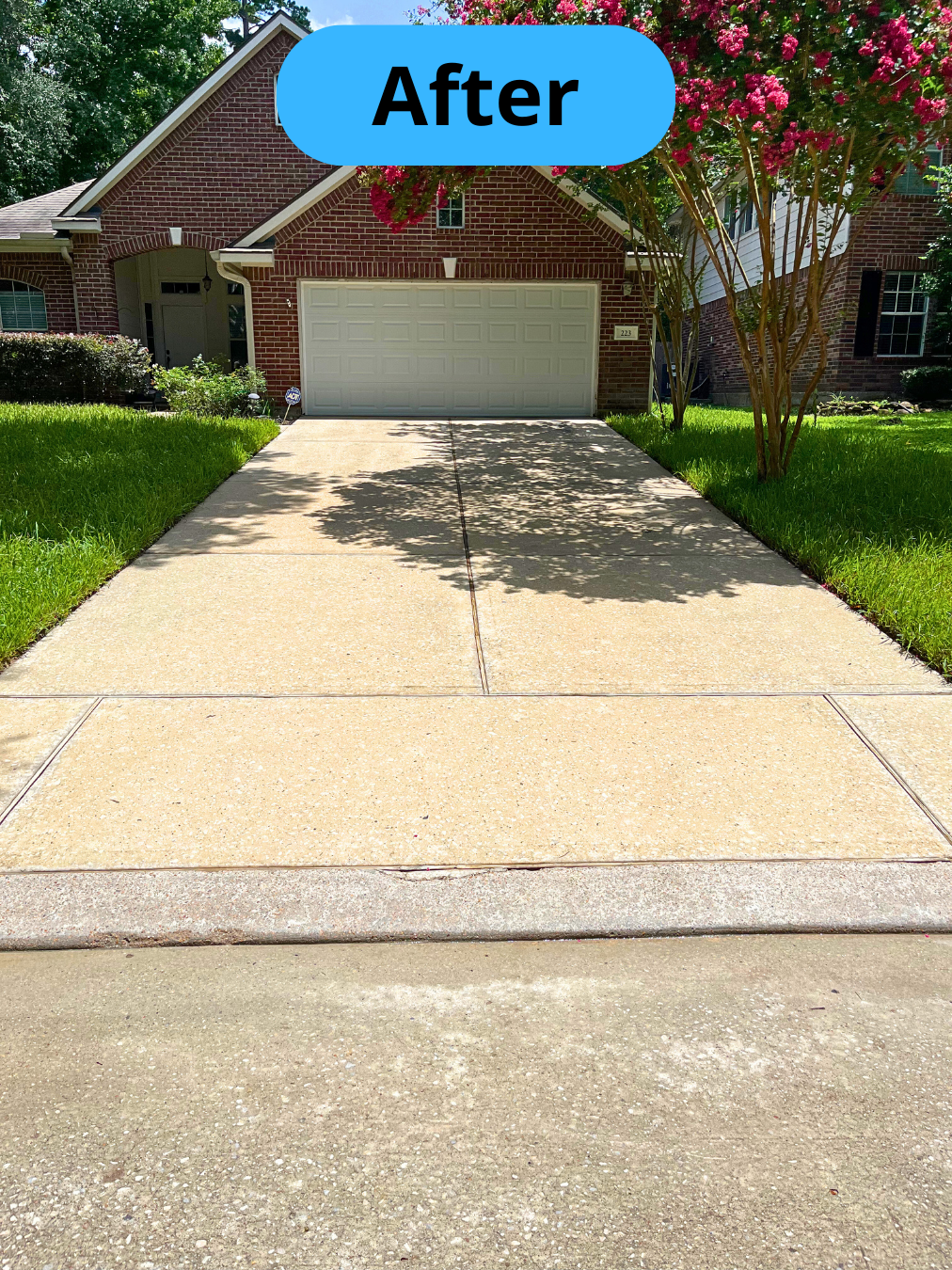 After driveway cleaning