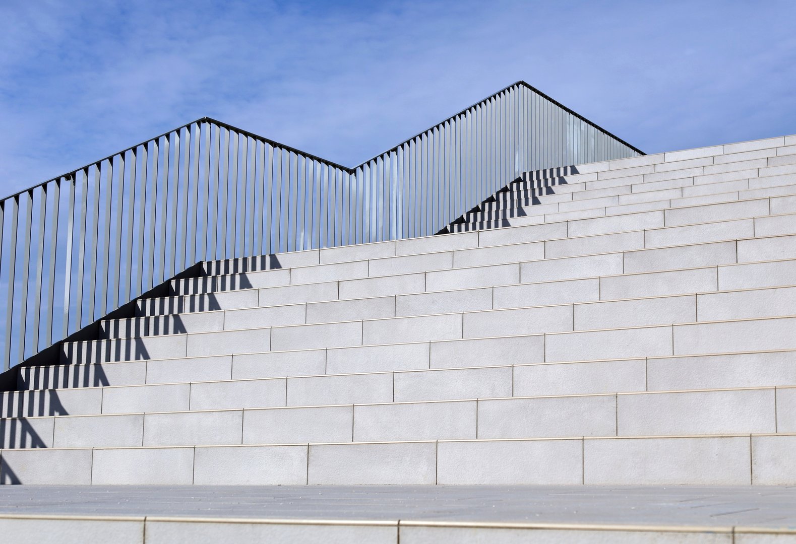 Stairs with metal railing