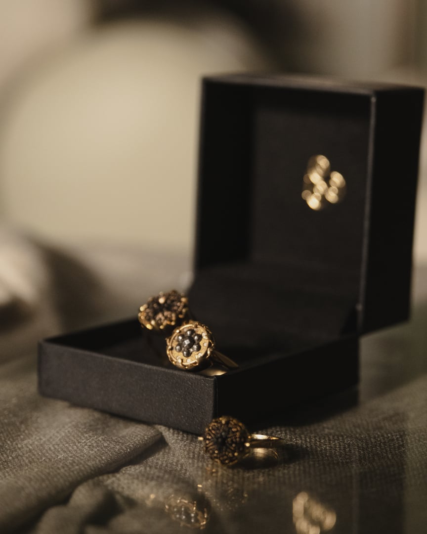 Anel Cupcake - Botão Vitoriano Século XIX