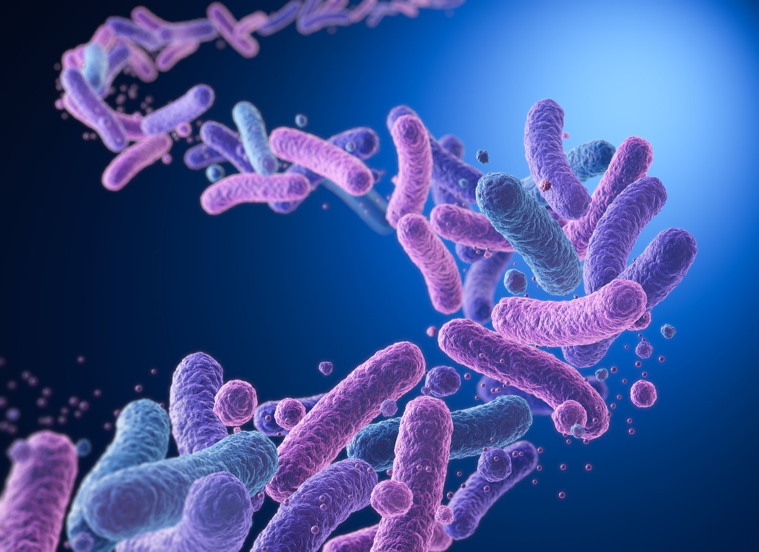 probiotic medical background bacteria, Lactobacillus , 3d illustration.