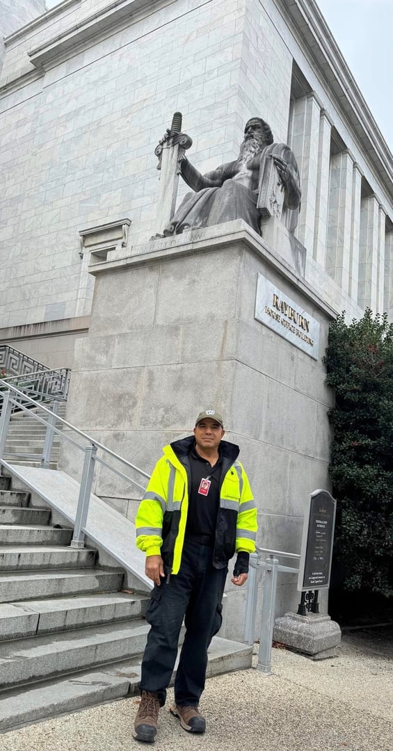 Ashraf Mikhail diagnosing HVAC system