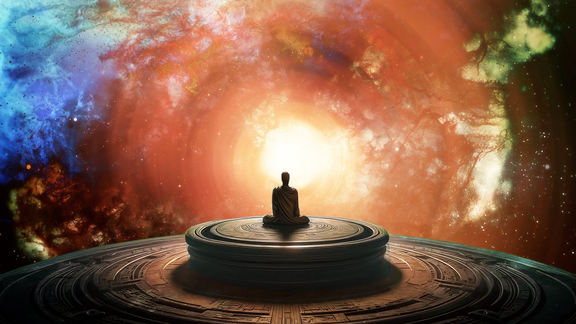 Meditation and spirituality concept for design in wellness, yoga, and spiritual themes.