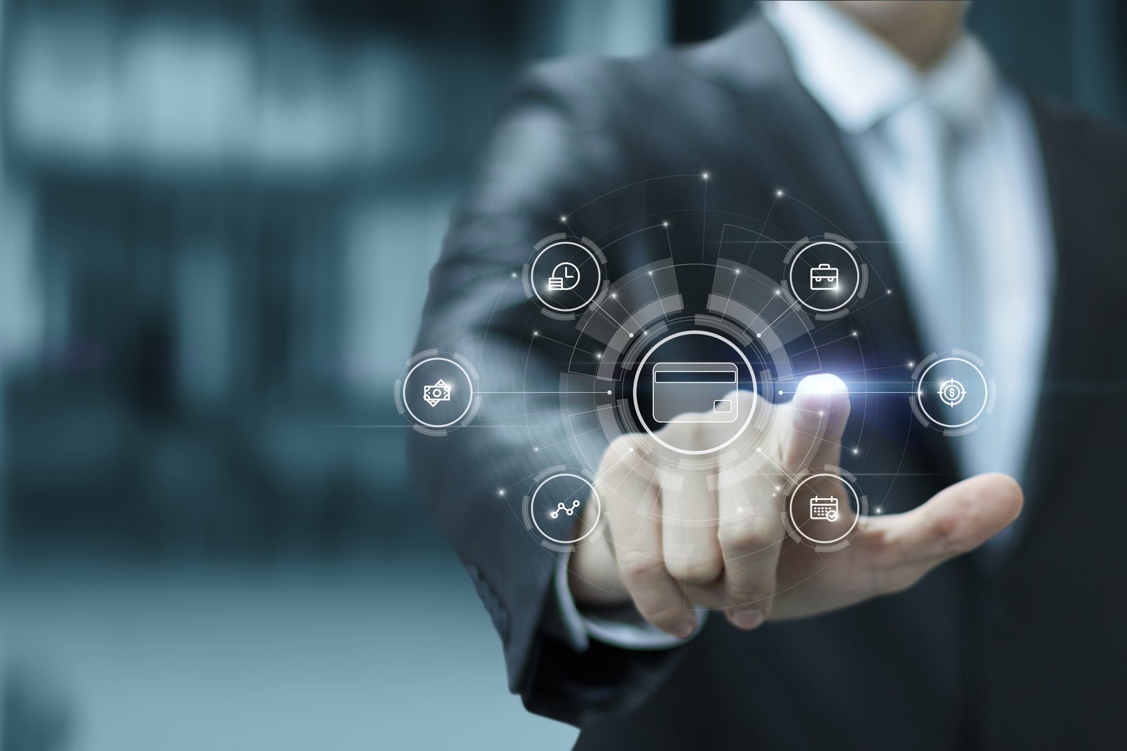 The concept of virtual payments in business.