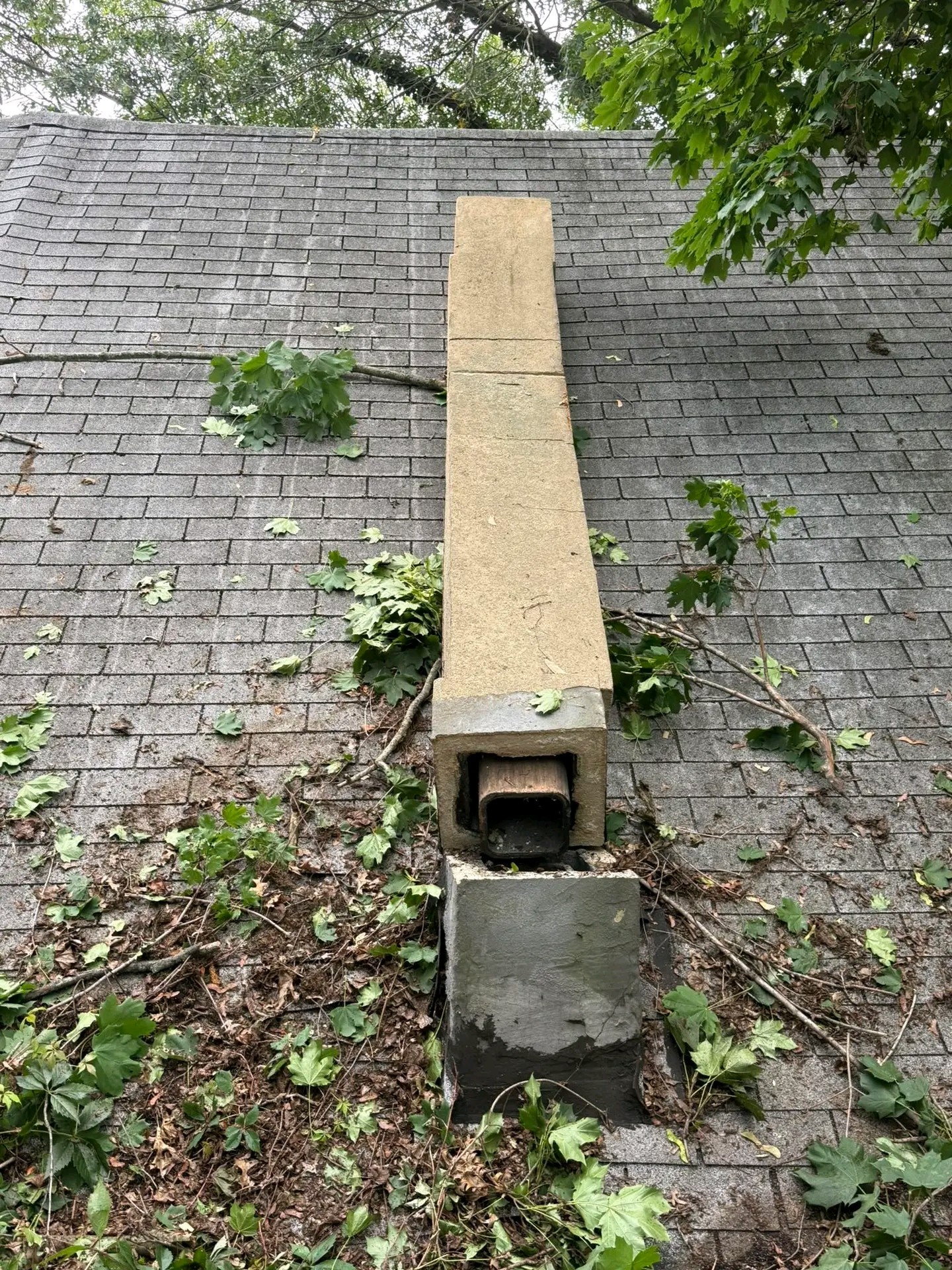 Roof repair contractor work