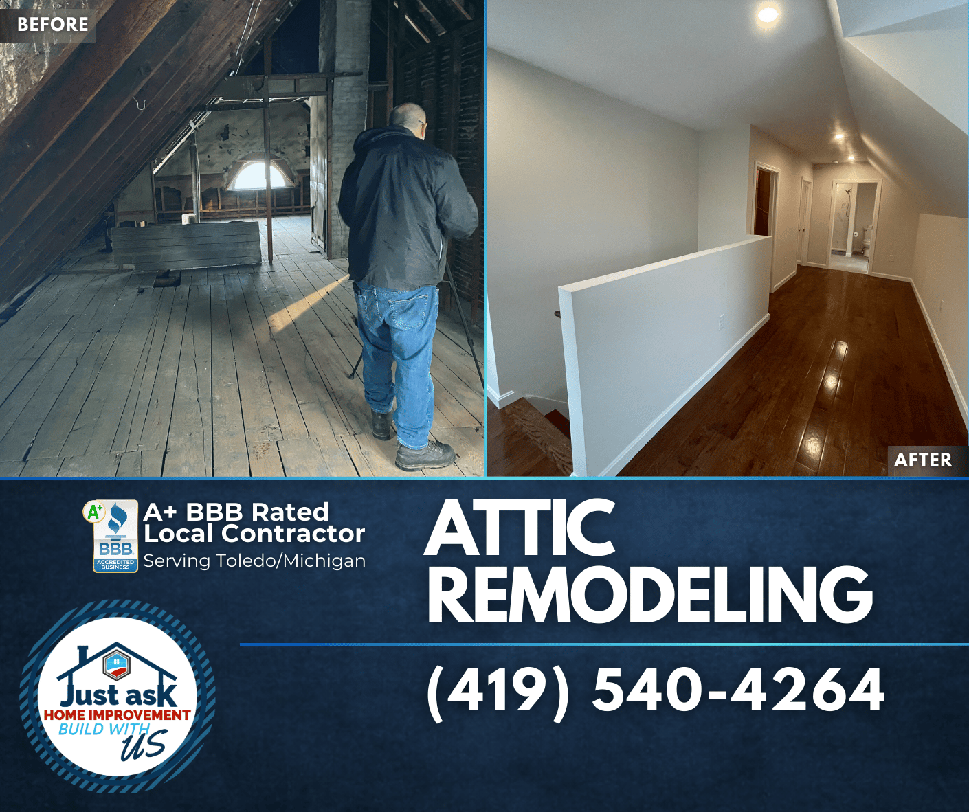 Attic insulation and structural work