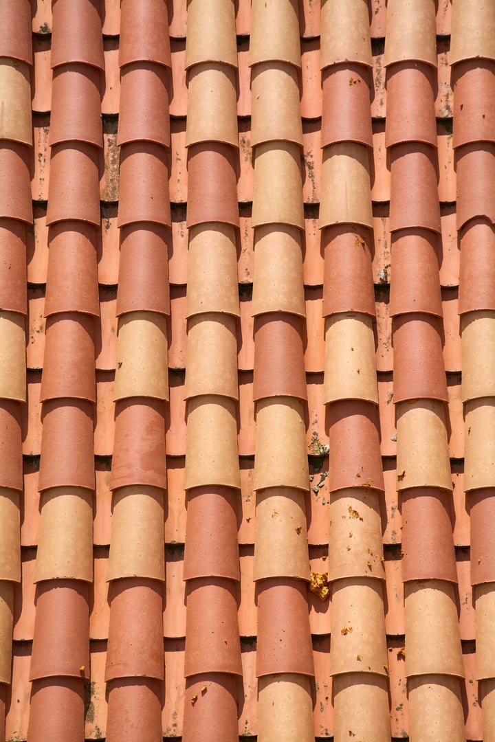 Traditional clay roof tiles