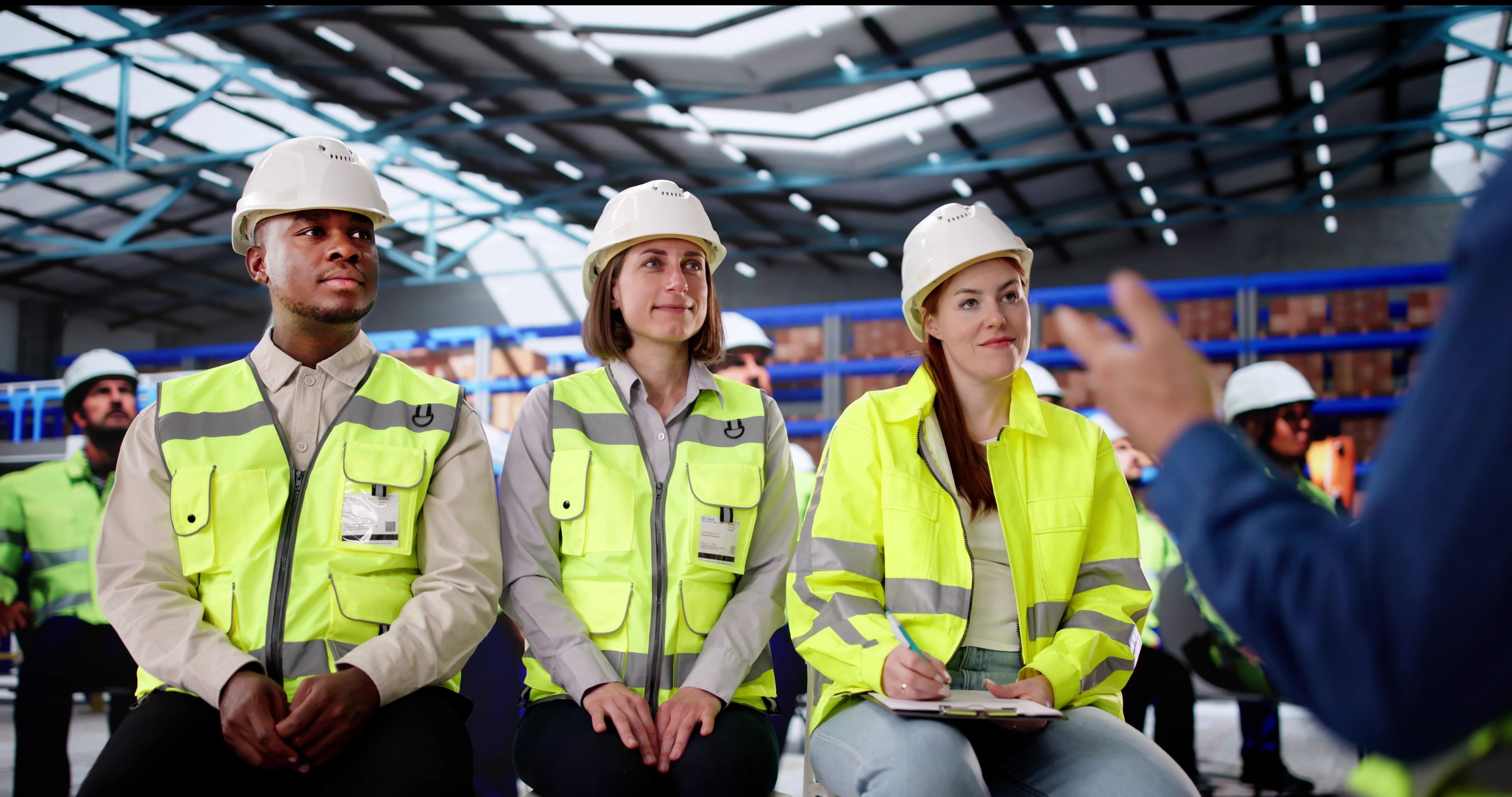 Team Of Diverse Engineers Undergo Safety Training At Oil Plant.