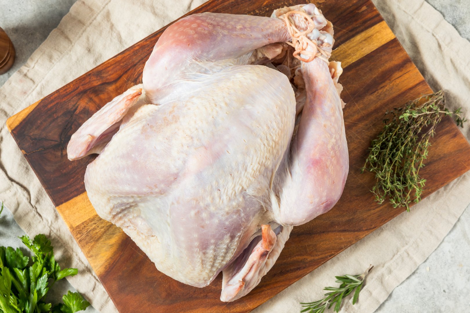 Raw Whole Thanksgiving Turkey Ready to Season and Cook