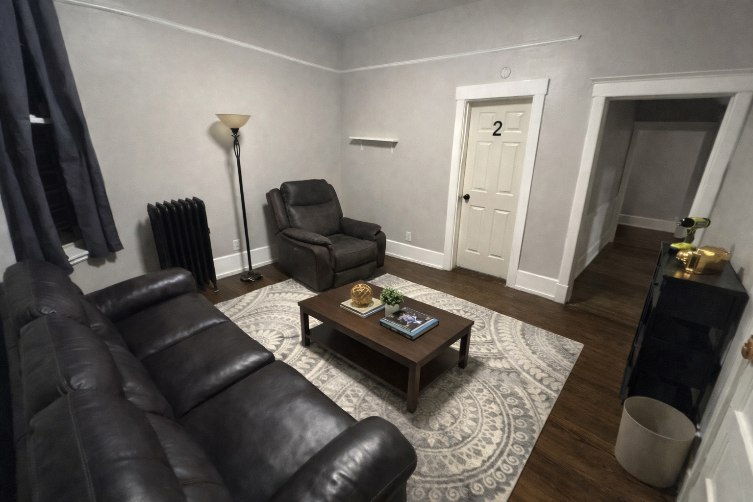 Cozy living room with neutral tones