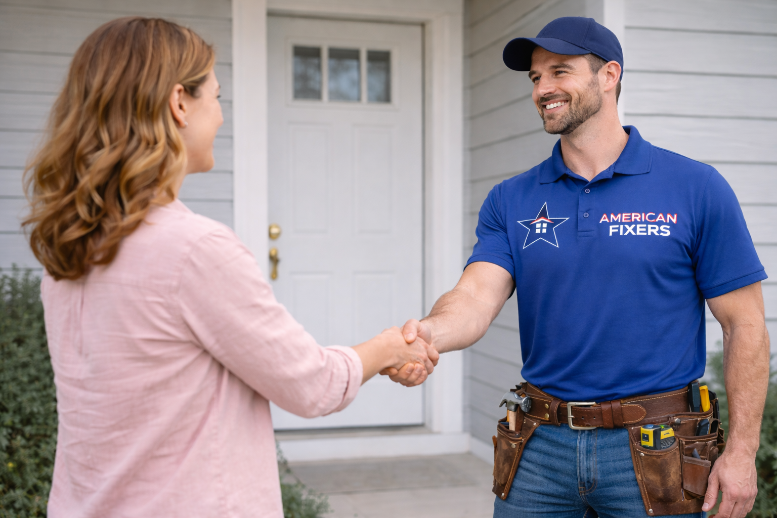 Handyman with customer