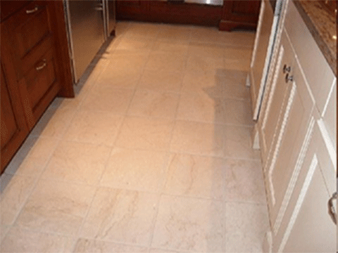 Kitchen tiles after grout restoration