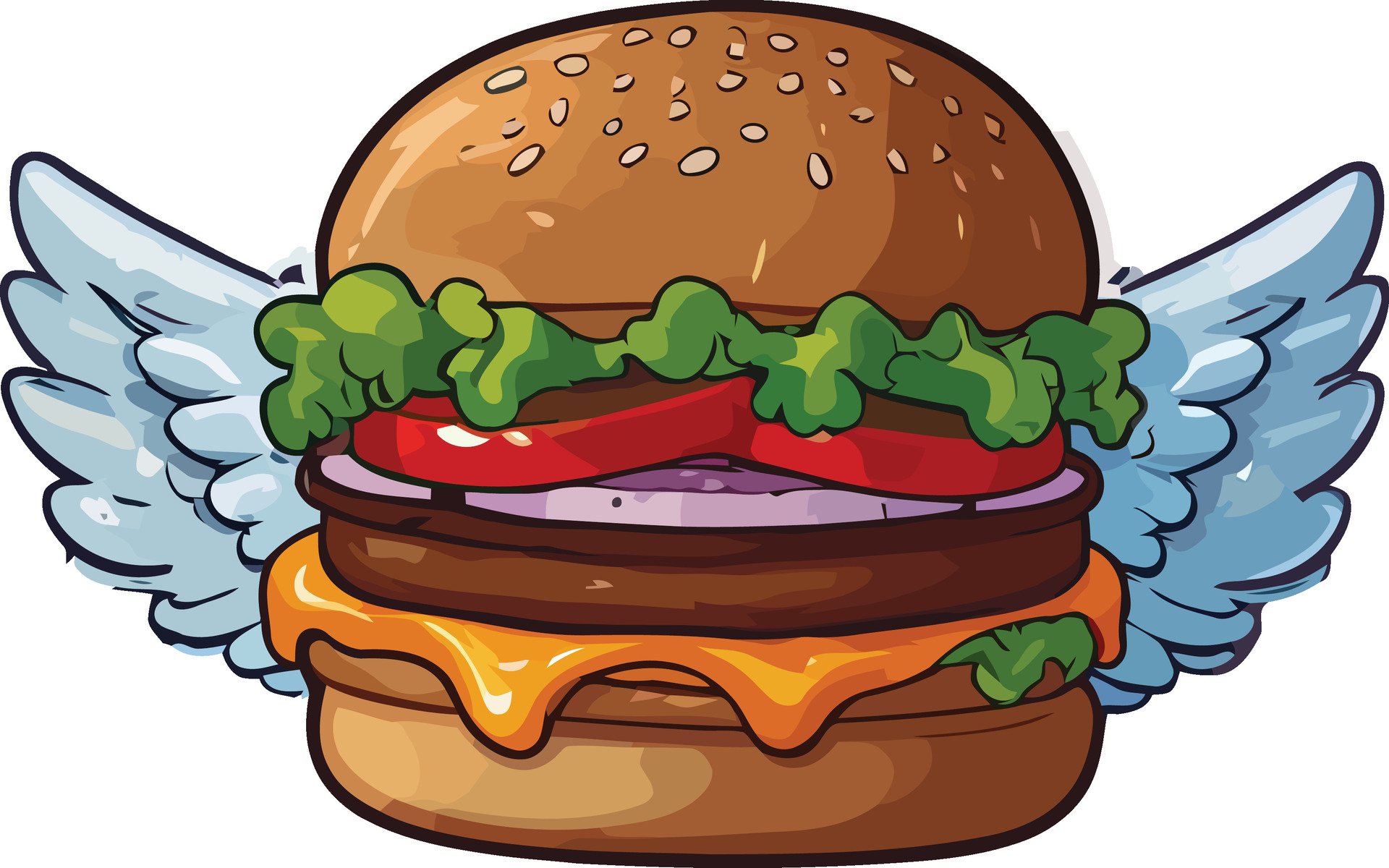 Franky-G's angel burger with wings logo