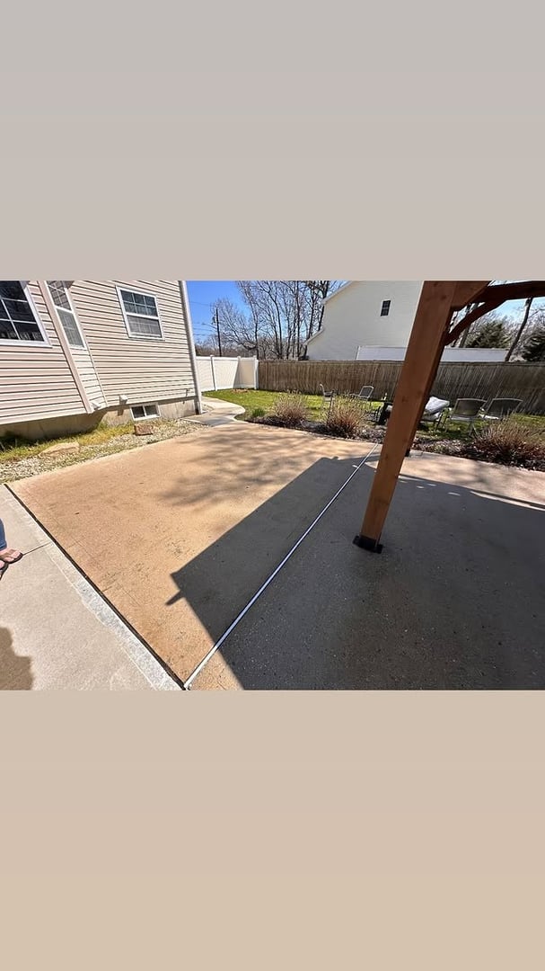 Clean patio after professional washing