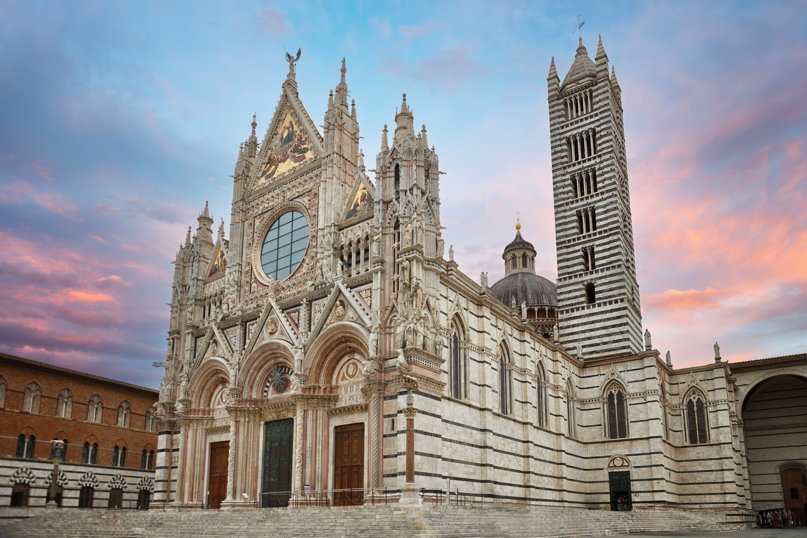 Siena Cathedral (Duomo di Siena), with the bell tower, Tuscany, Italy