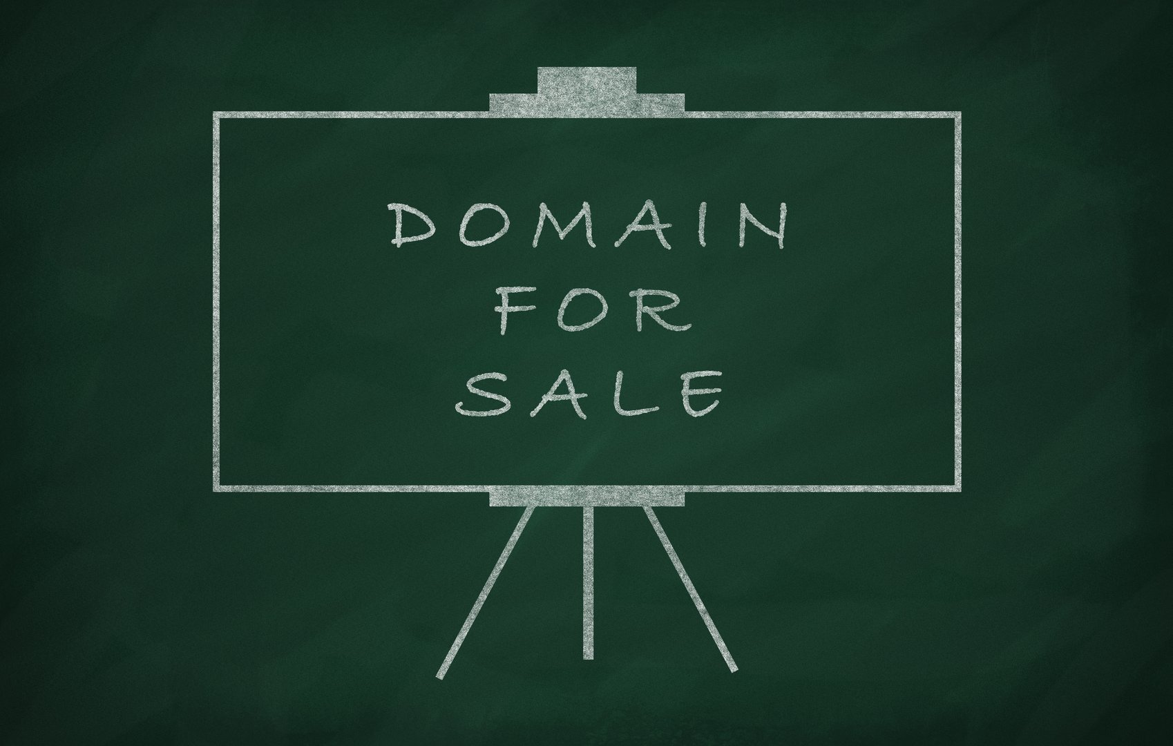 Domain for sale writed on blackboard with chalk