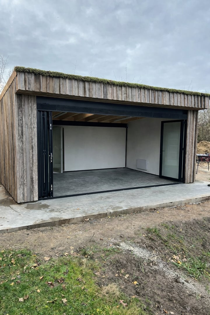 moderne uitbouw aluminium harmonica deuren oss