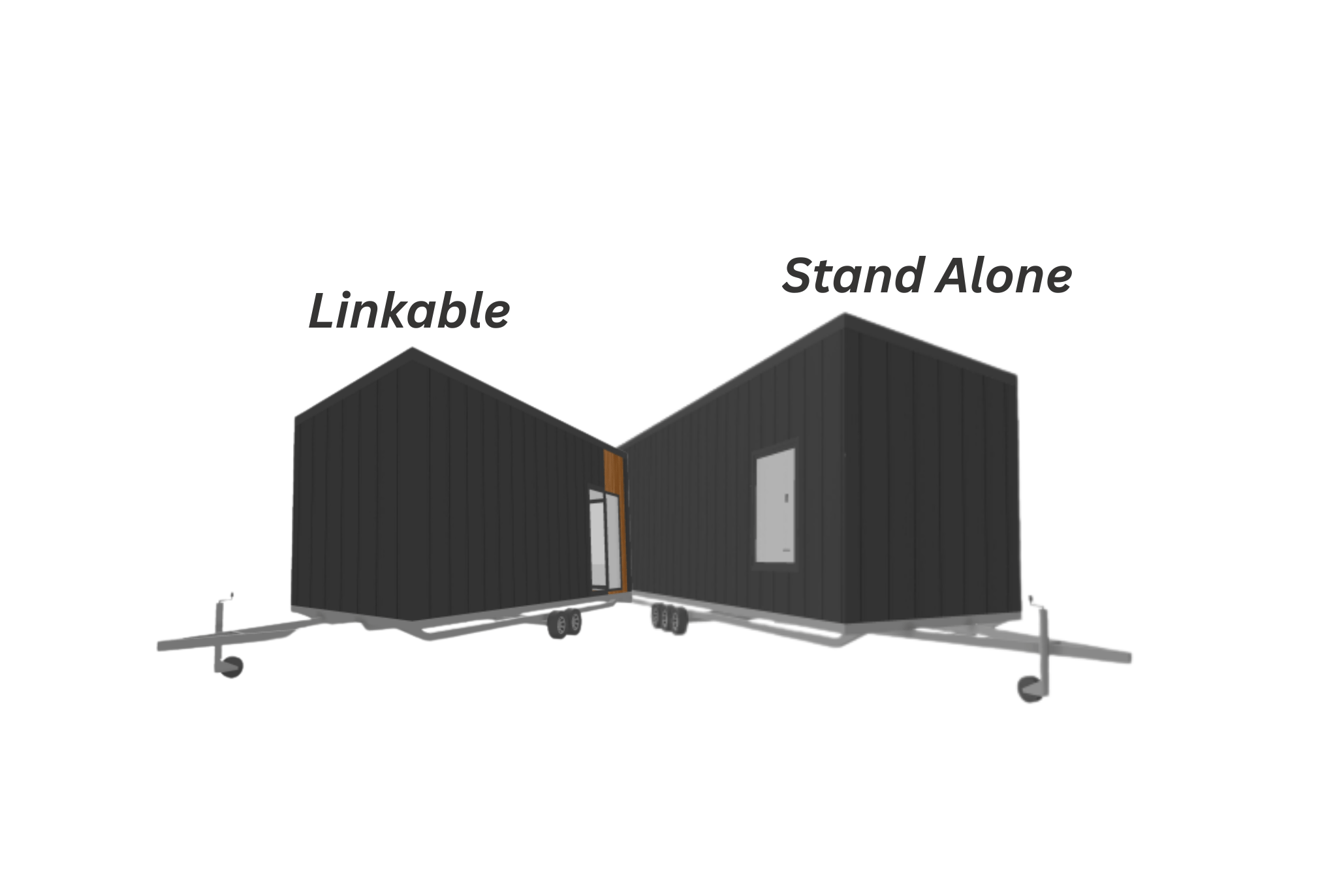 Dual tiny homes modular setup