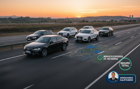 Flotilla de autos para traslado