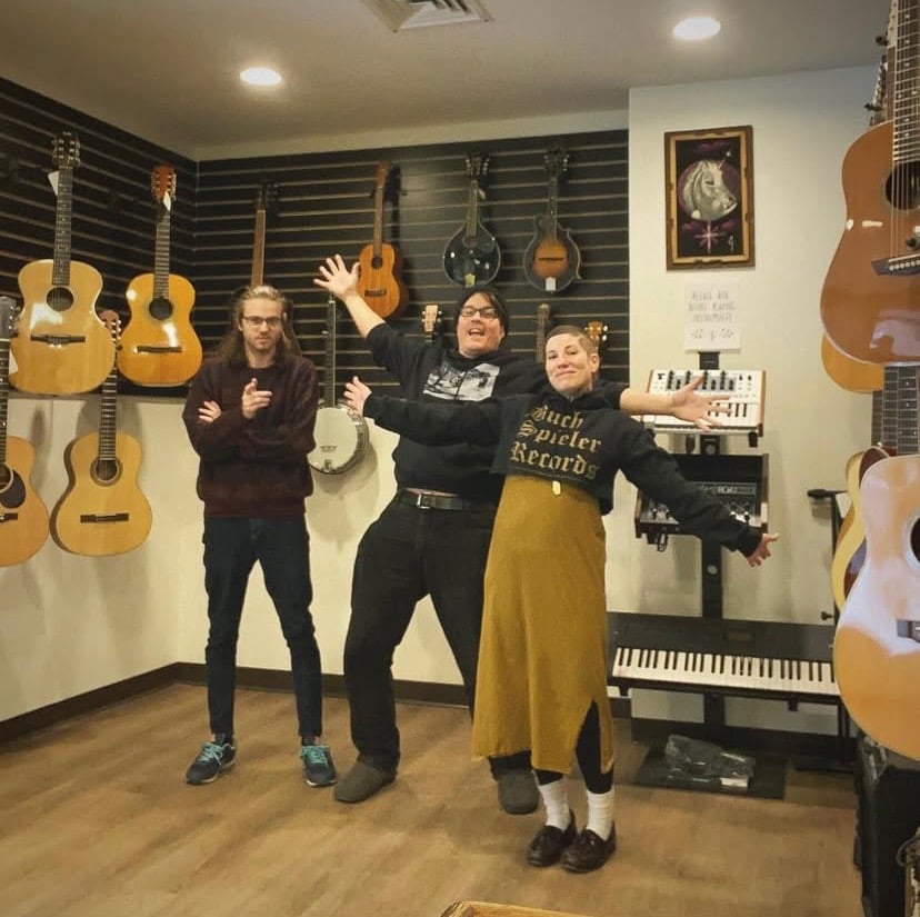 Shop interior with instruments