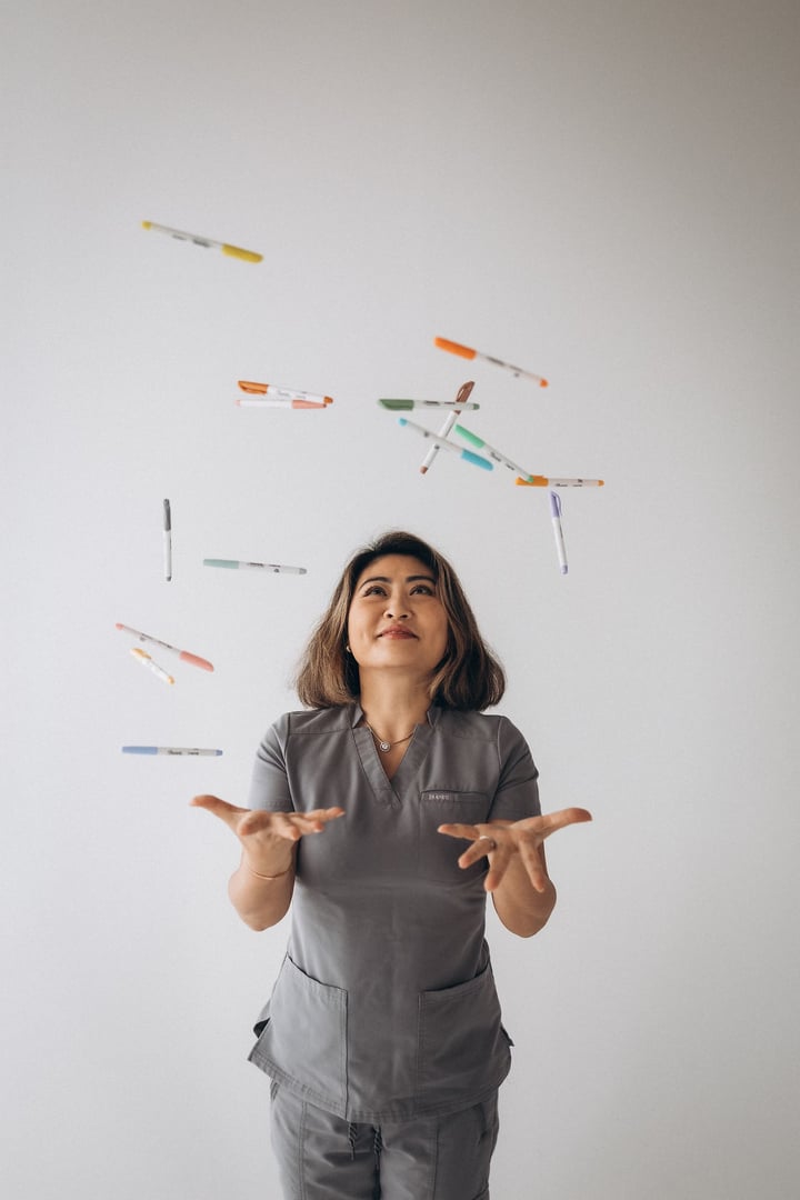 Healthcare professional reflecting