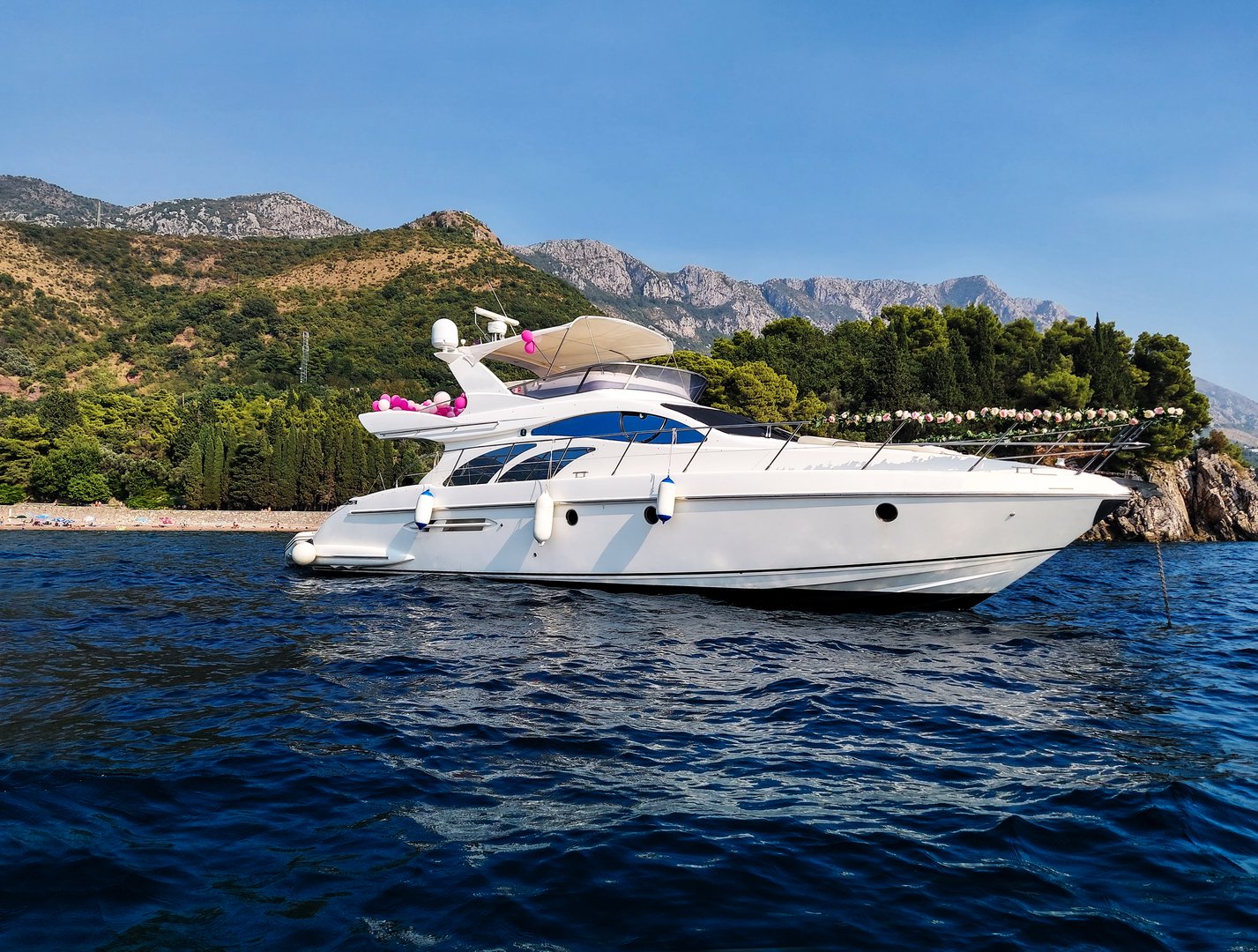 Motor boat yacht charter along Adriatic coast near Trieste Italy