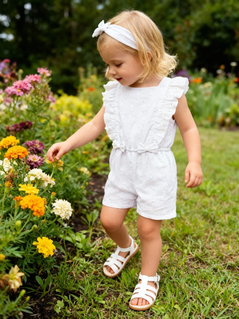 Jumpsuit tela bordada blanco