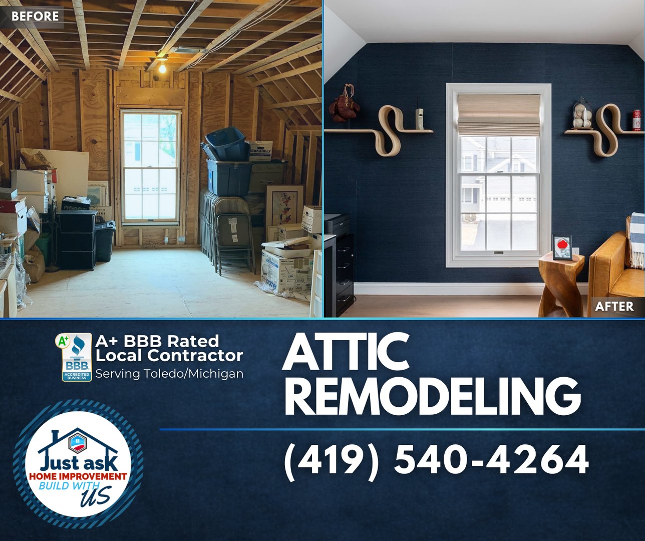 Finished attic bedroom conversion