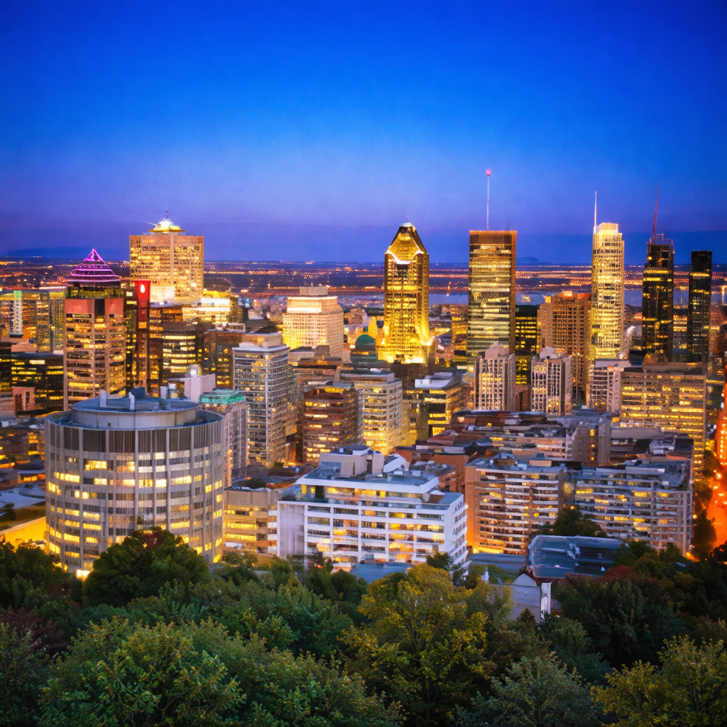 Skyline de Montréal au crépuscule