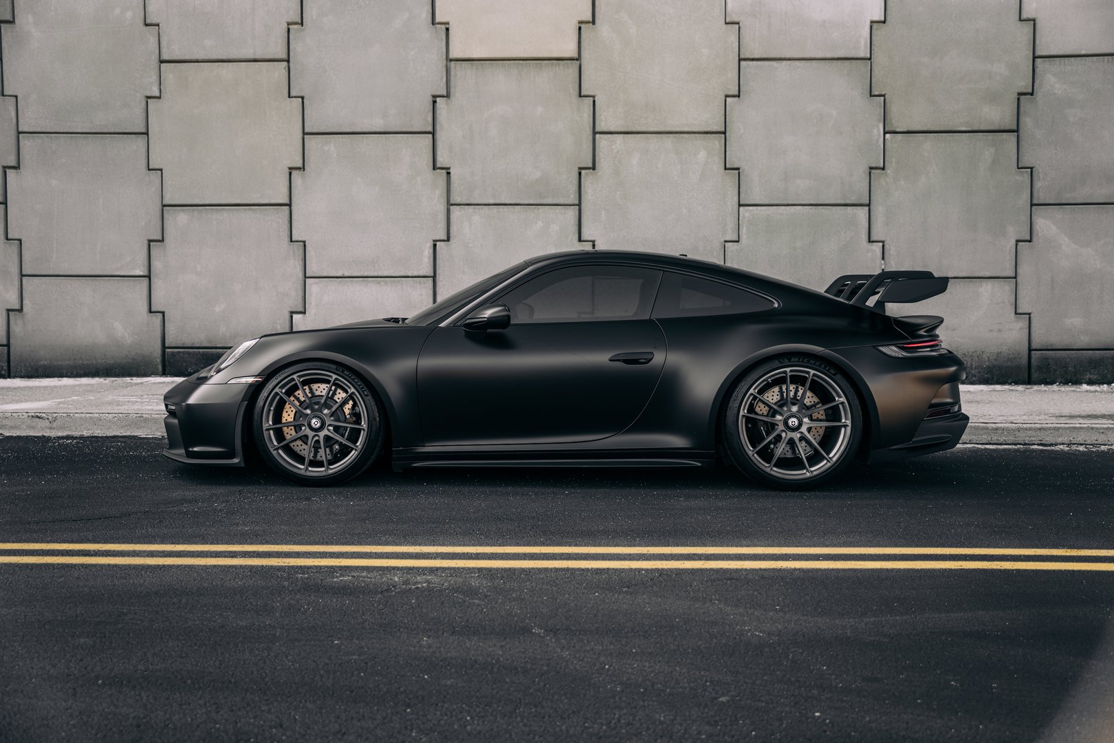 LA, CA, USA
July 1, 2025
Porsche GT3 parked showing the drivers side
