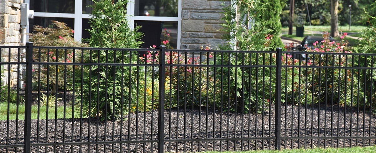 Decorative aluminum fence installation