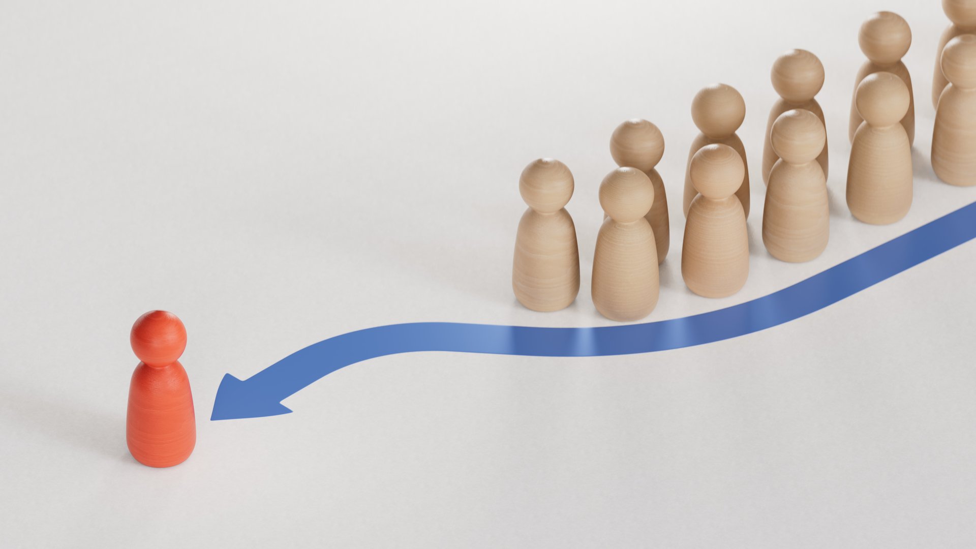 RED pawn passing 3D illustration. VIP pass concept.Leadership with business success concept.3D rendering on white background.