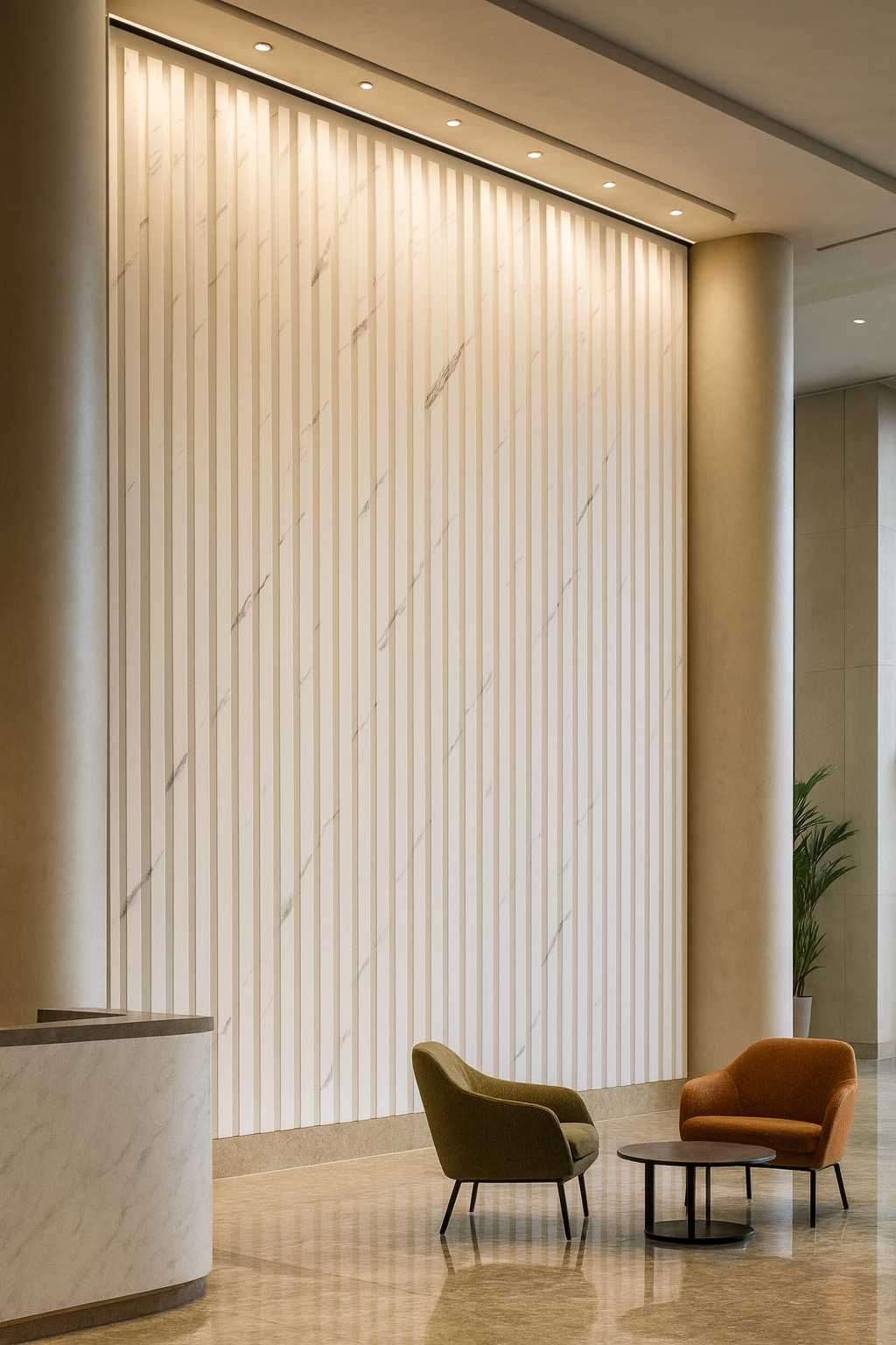 Lambrín WPC con mármol