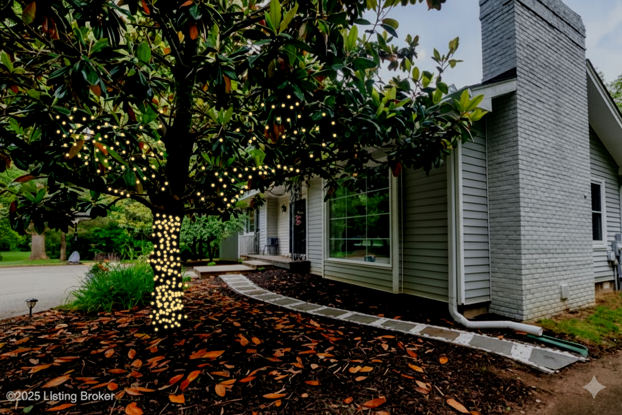 Large tree canopy Christmas lighting mockup