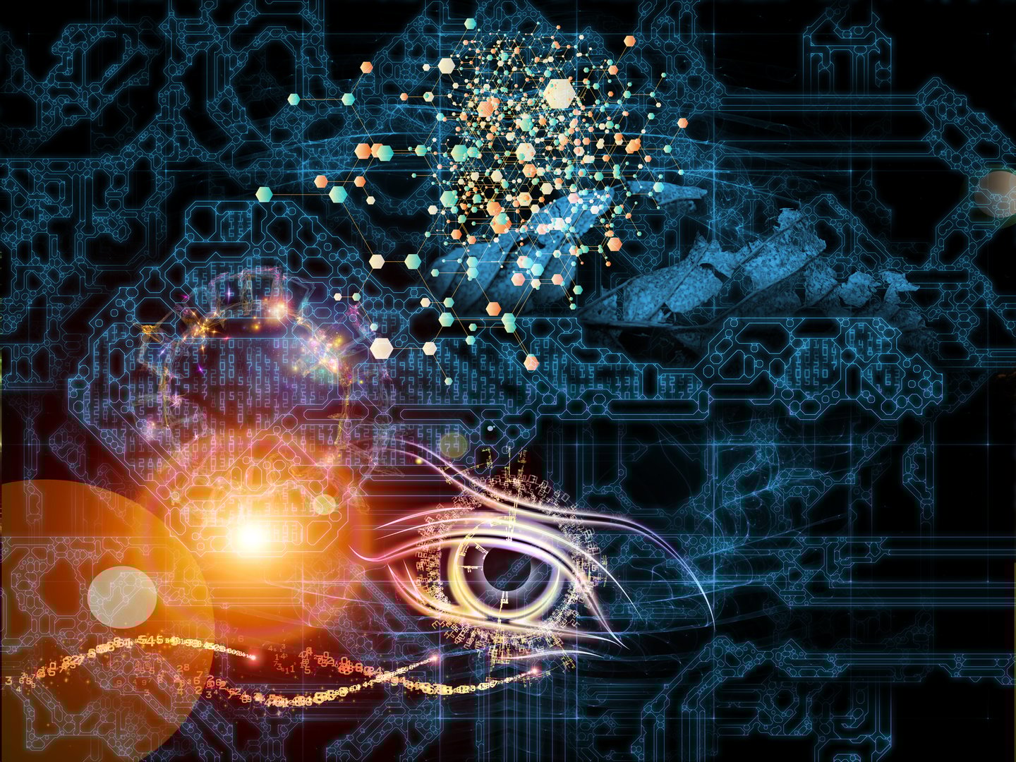 Backbone of Reality series. Arrangements of symbols, fractal elements and lights on the subject of metaphysics, science, design and education.