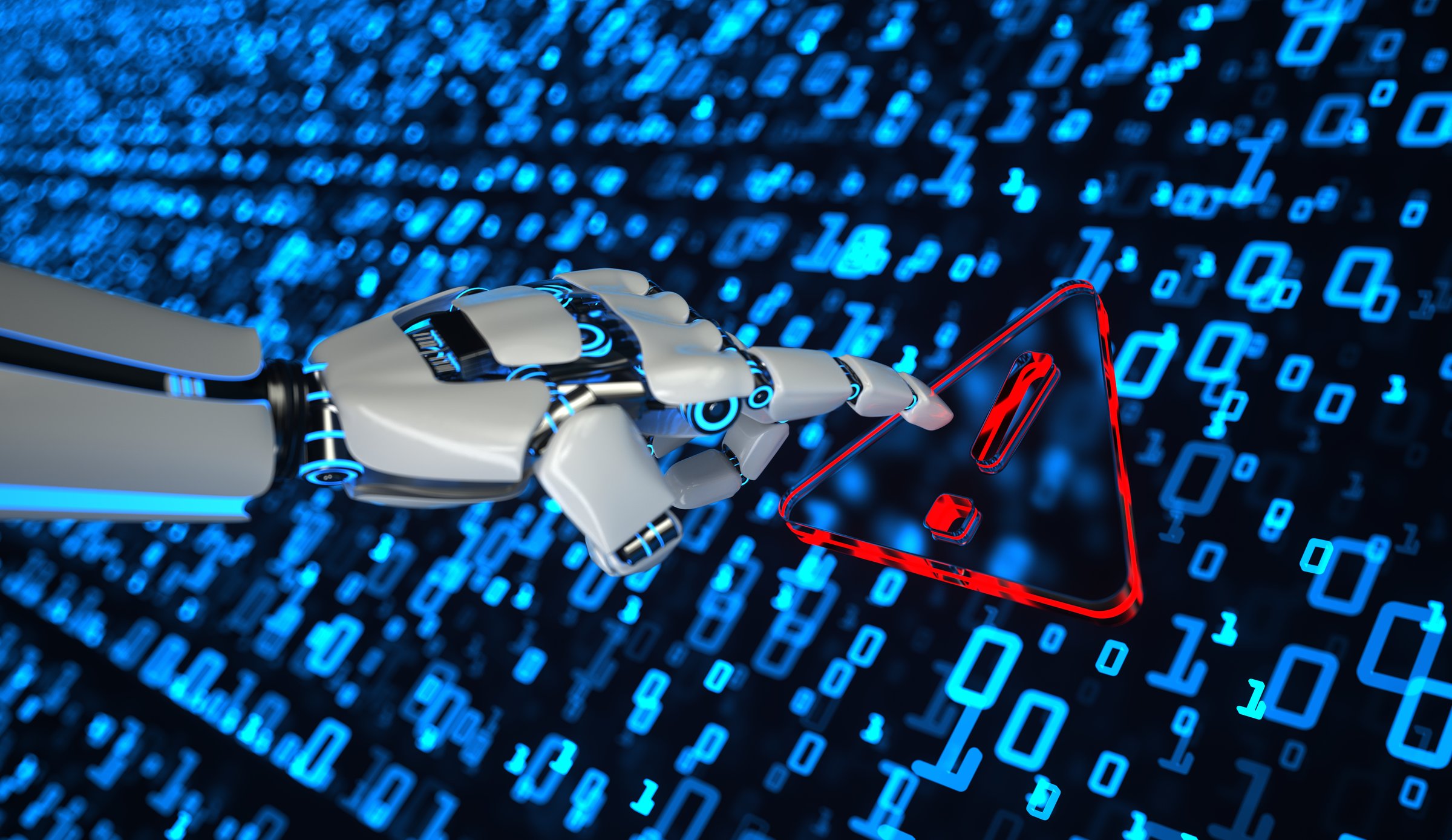 The AI monitors the security of the system. 3d illustration.