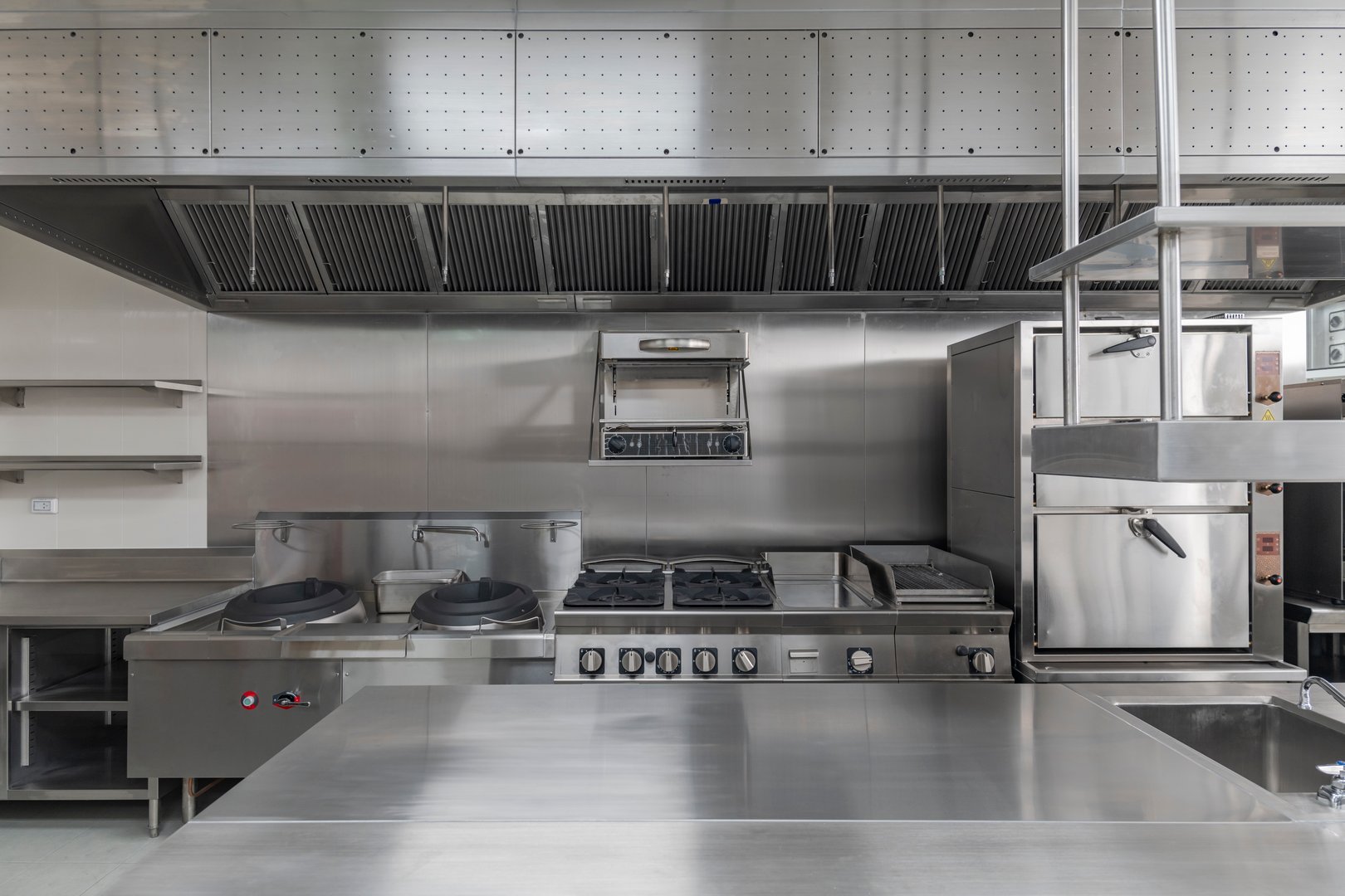 Modern industrial kitchen with professional equipment