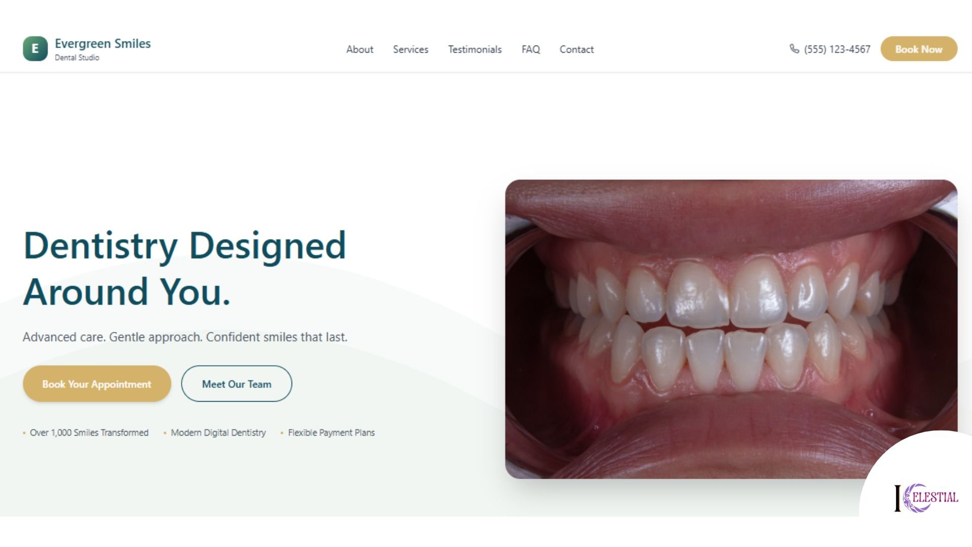 Evergreen Smiles Website Screenshot 1