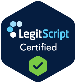 LegitScript Certified seal indicating accreditation for BetterChoice Treatment Center's addiction treatment services in Las Vegas.