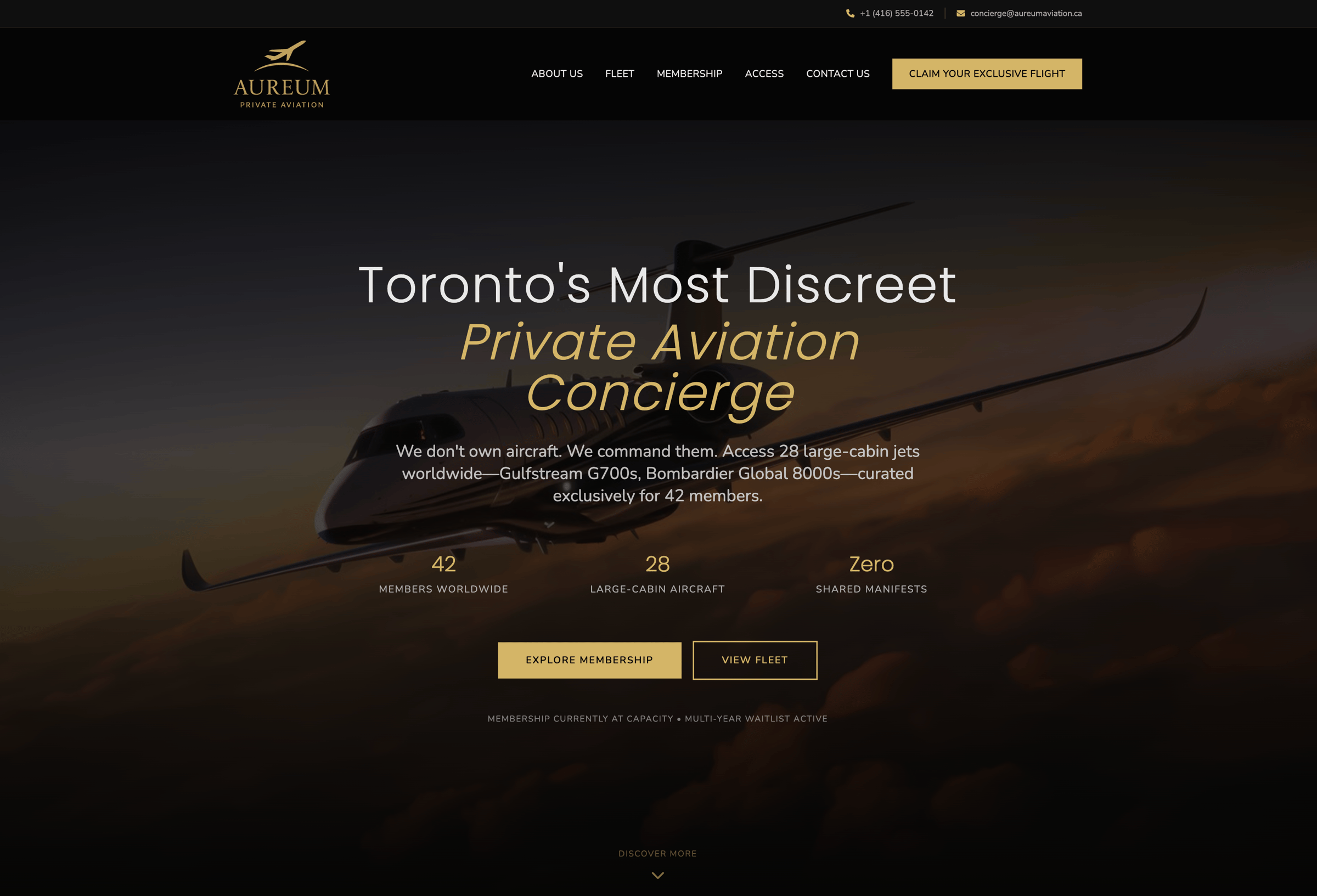 Aureum Private Aviation Website