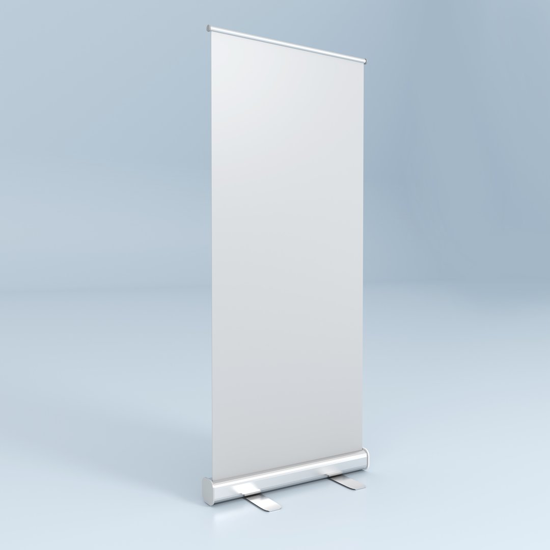 Roll up standee display banner 3d mockup for business presentation