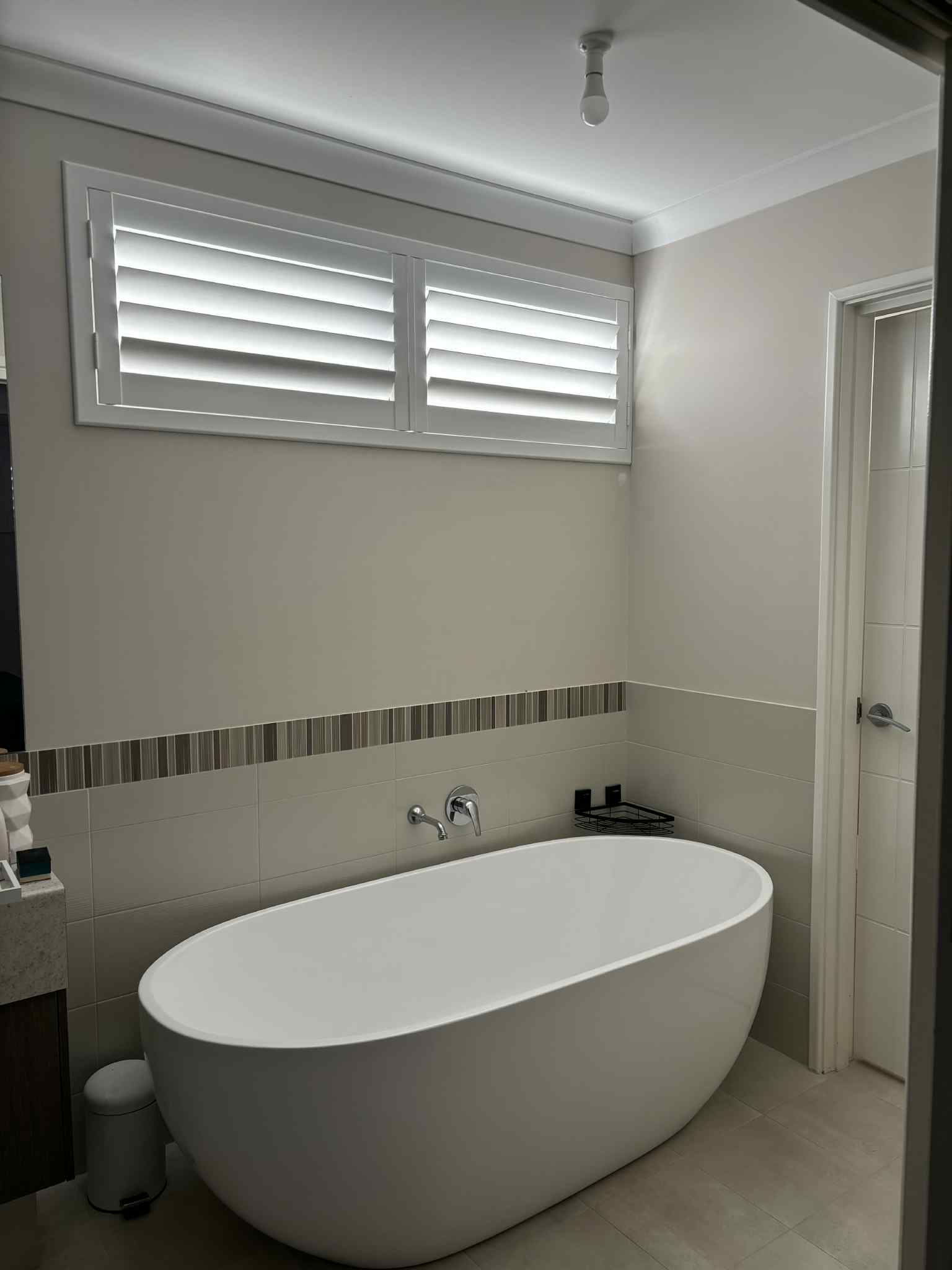 White plantation shutters before after Perth dining room makeover
