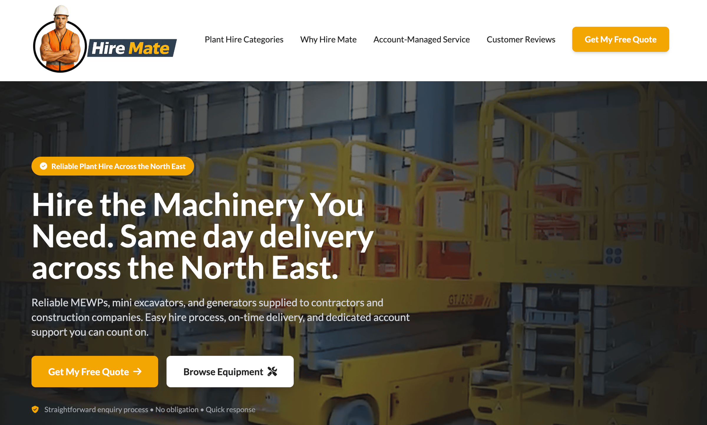 Hire Mate Home website example