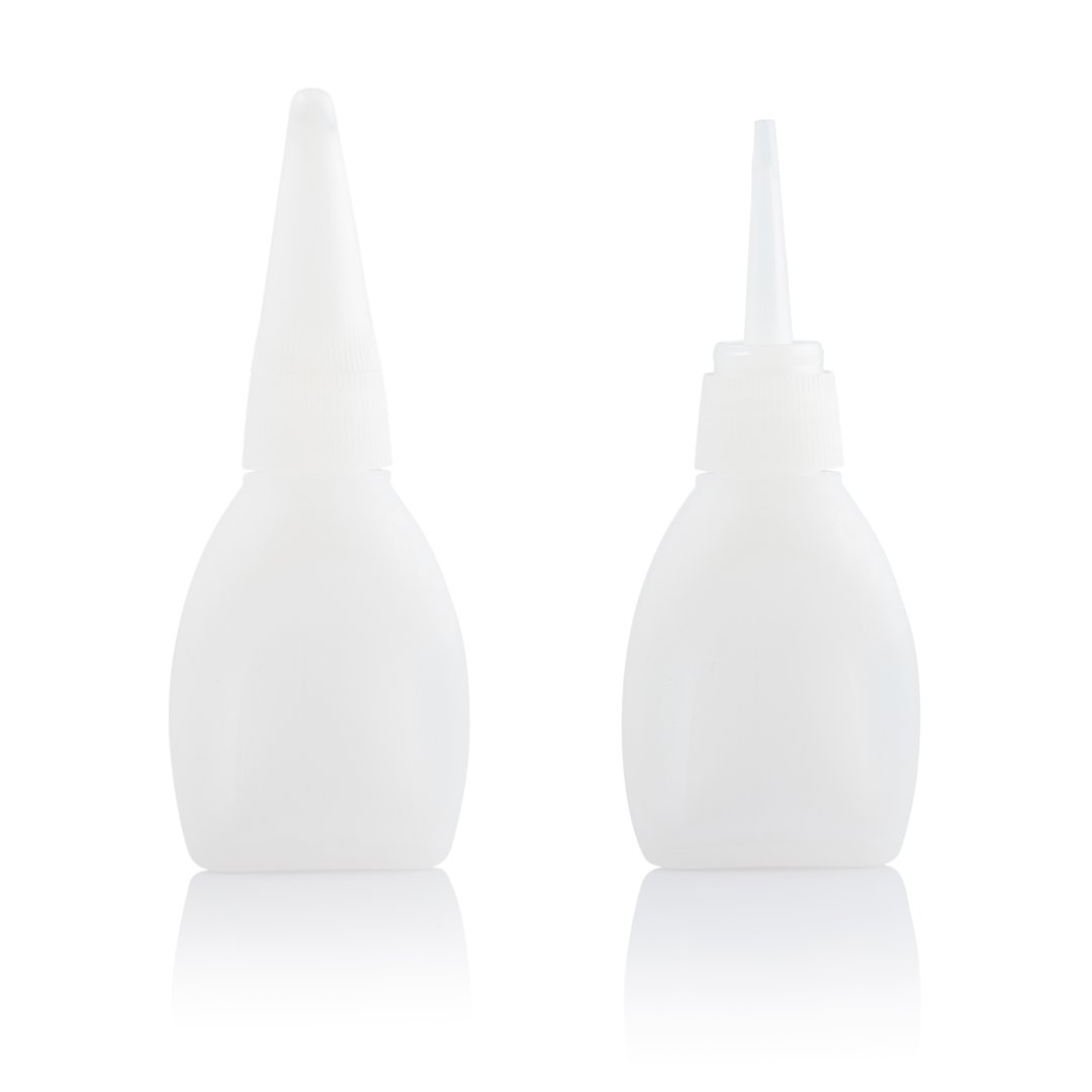 glue. plastic white bottle isolated on a white background.,