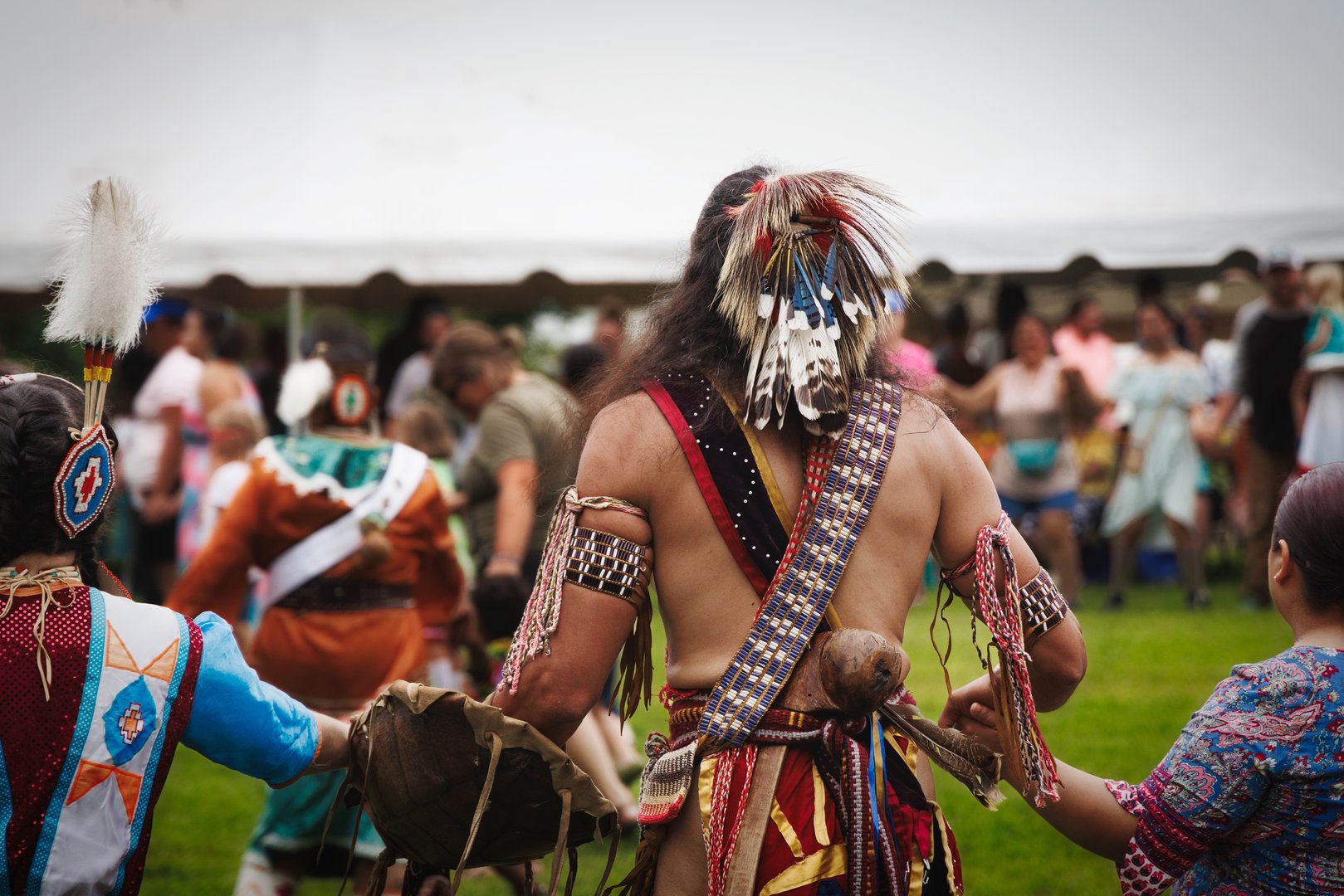 Suffolk, Virginia, USA - August 17, 2024: A Native American dance performed at the 36th Annual Nansemond Indian Powwow.