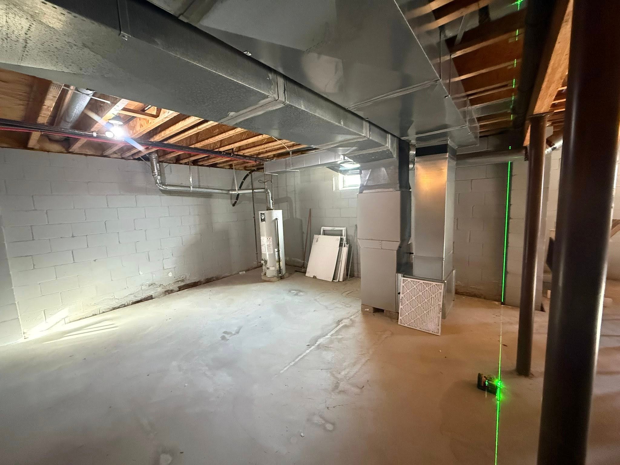 Basement during framing stage
