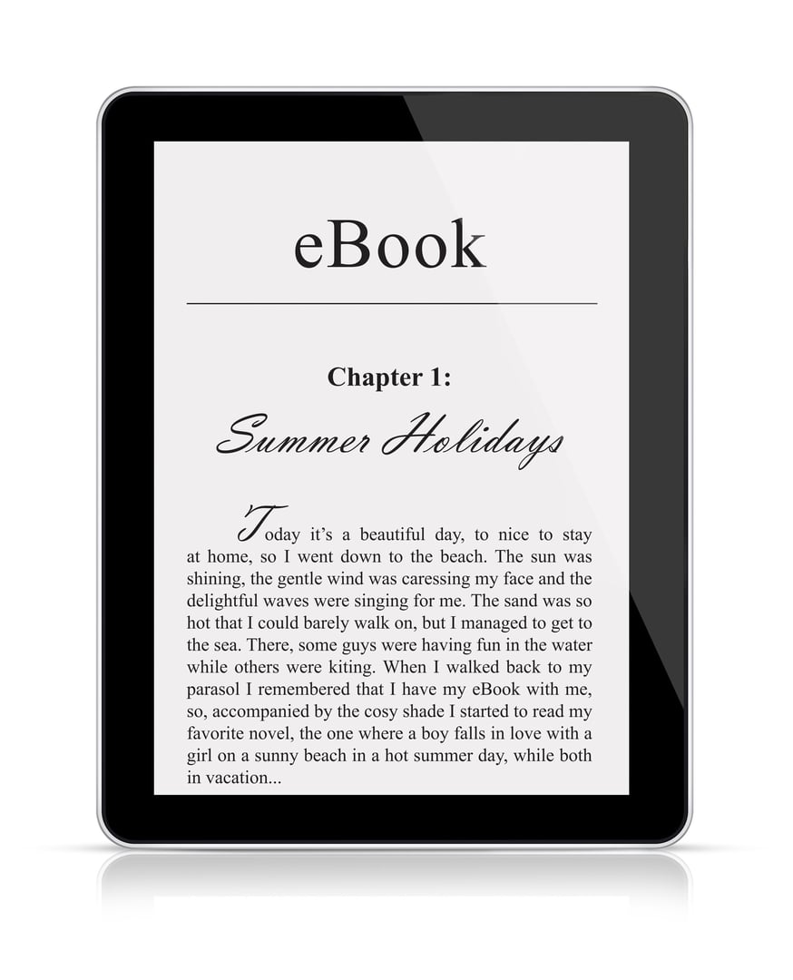 eBook reader isolated on white