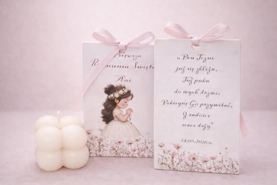 Podziękowanie komunijne dziewczynka