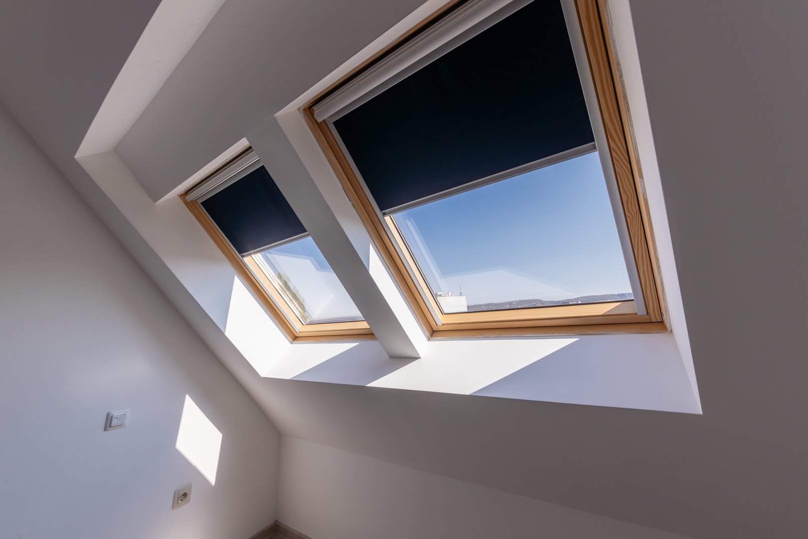 Interior shot of a roof windows. Dormer windows. Roof windows, Interior shot of a roof windows. Dormer windows. Roof windows, Skylight