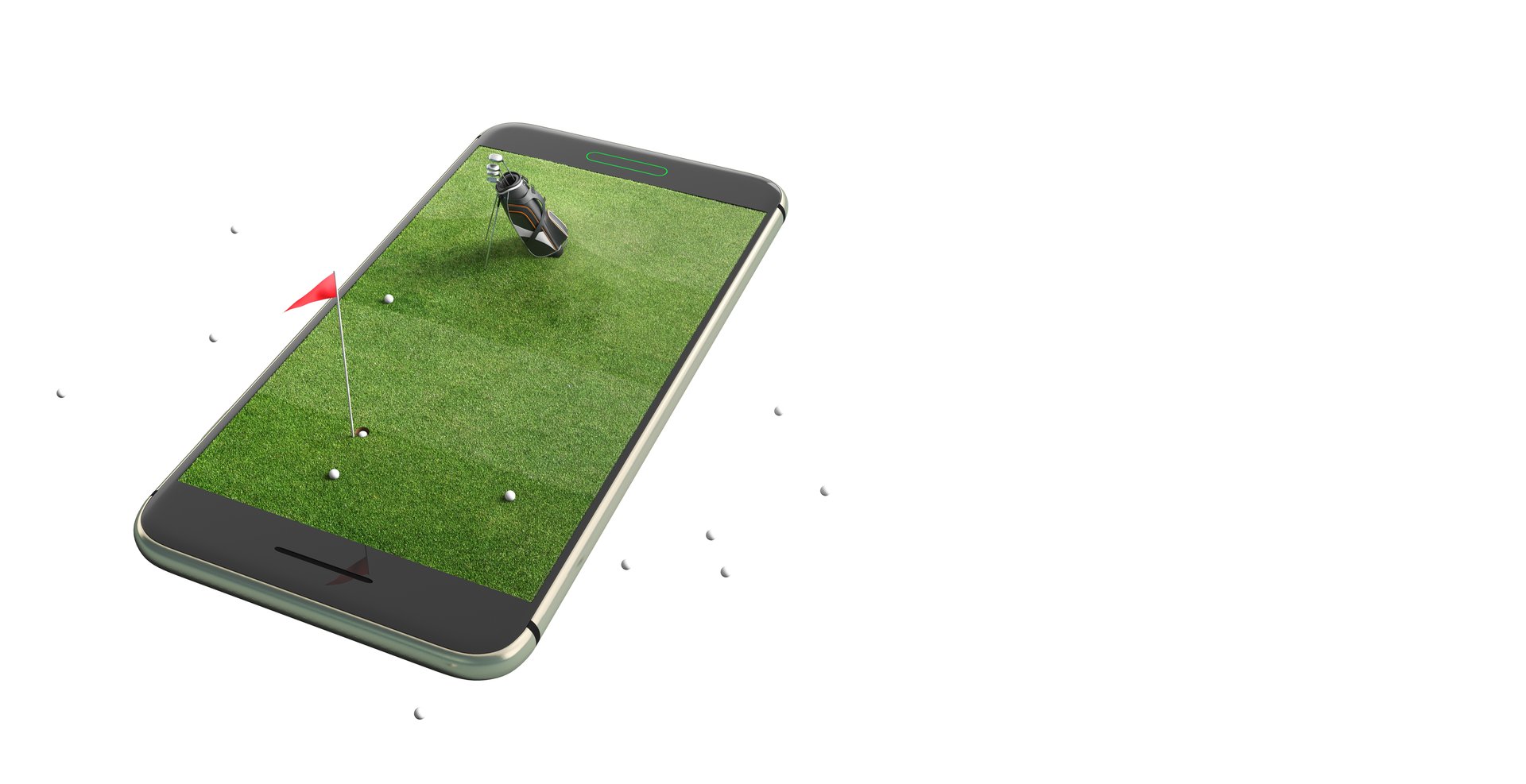 Minimal golf field white background design image