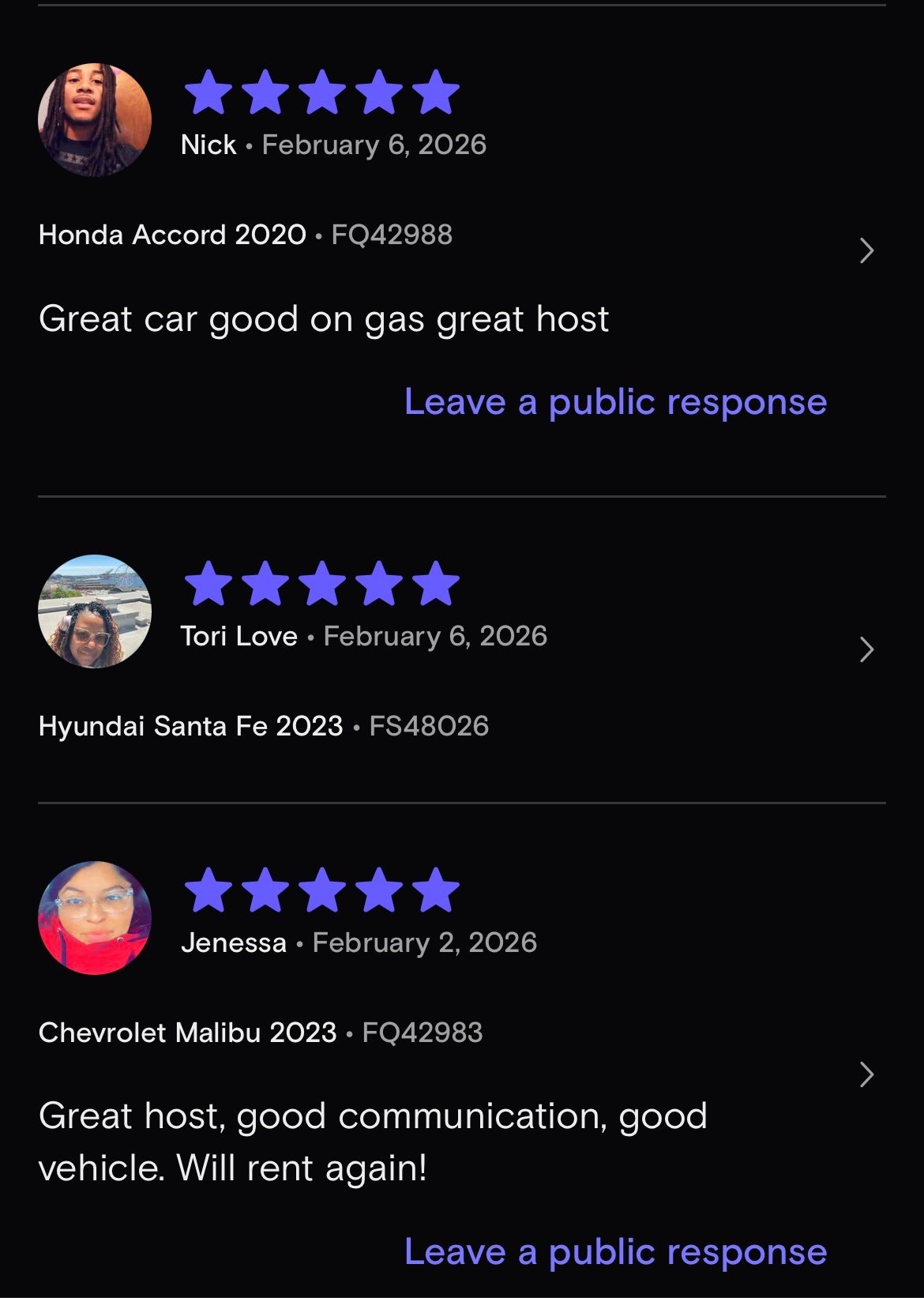 Turo Review - Guest feedback